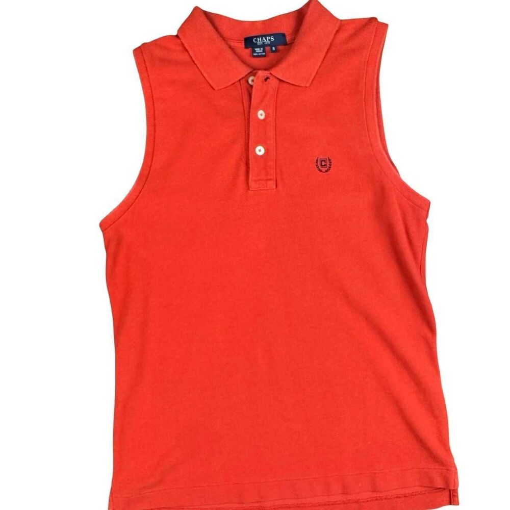 Chaps Women's Tomato Red Sleeveless Polo Tank